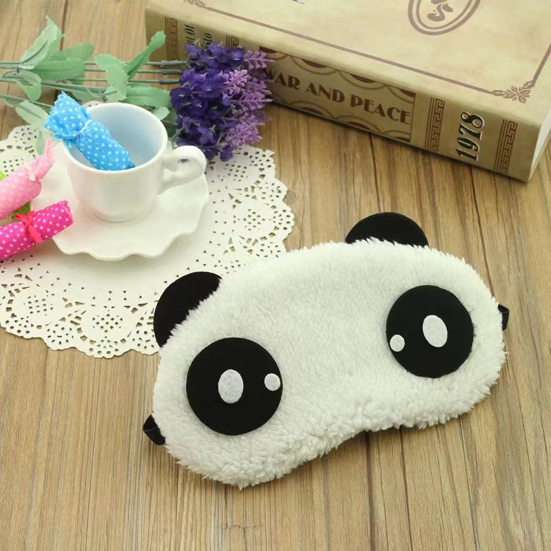 Cartoon Cute Girl Student Eye Mask Panda Eye Mask Plush Fabric Individual Packaging Home Travel Comfortable Sleep