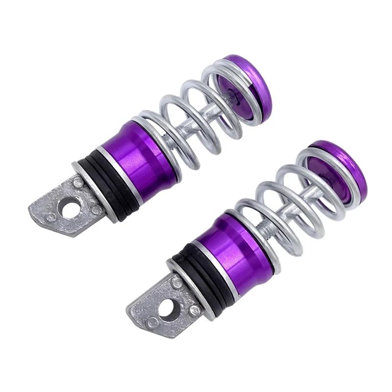 1 Pair Spring Foot Rest Motorcycle Front Footrests  Anti-Slip Foot Rest Scooter Foot Pegs for Yamaha Sukuzi Hond etc Moto Pedals