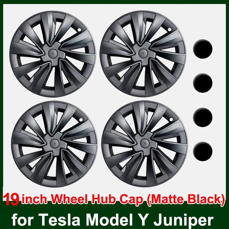 19 inch Wheel Hubcap for Tesla Model Y Juniper 2025 Front Rear Wheel Hup Caps Protect Cover Launch 2026 Exterior Accessories for Model Y Juniper матовый черный