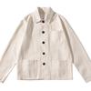 Huang Shi Weaving: Autumn French Retro Square Neck Workwear Jacket with Multi-Pocket Raglan Design