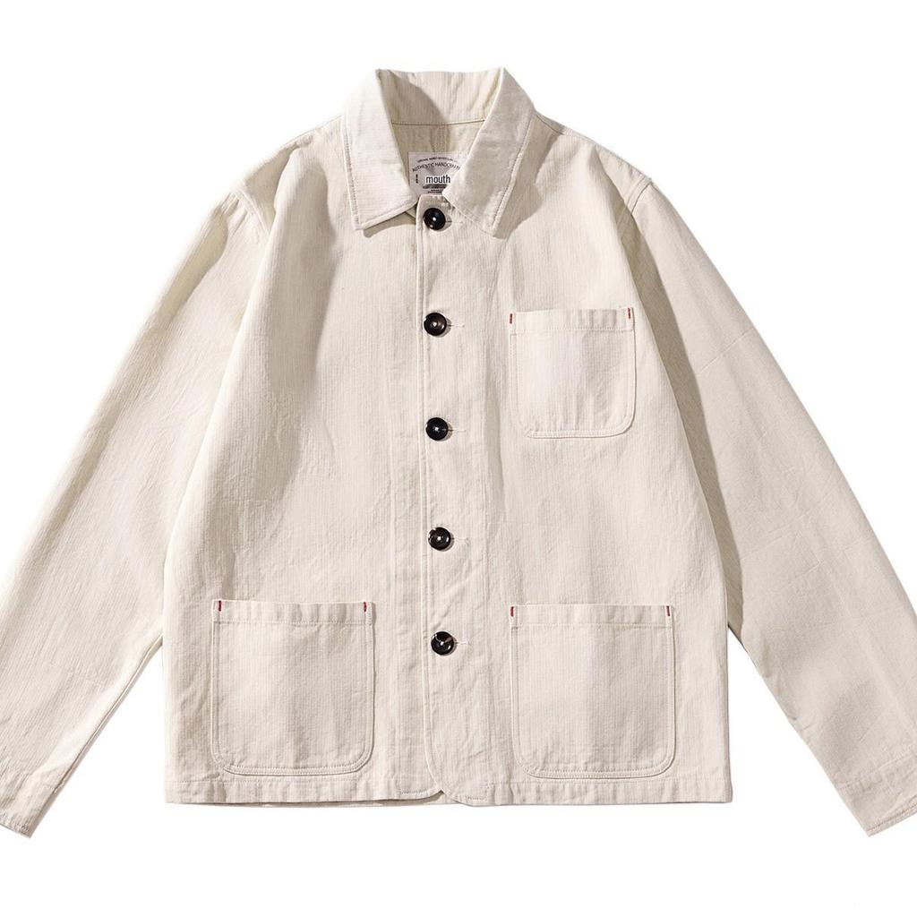Huang Shi Weaving: Autumn French Retro Square Neck Workwear Jacket with Multi-Pocket Raglan Design