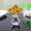 Crystal Rose Sculpture Colorful Reflect Rose Bouquet Ornaments Handmade Small Desktop Floral Decorations Valentine's Day