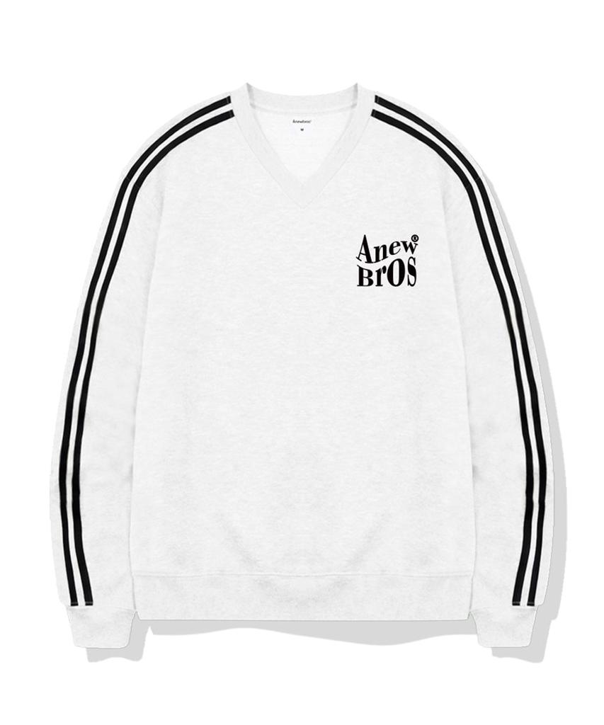 ANEWBROS Bro Name Mark Oversized Track V-Neck Sweatshirt 5 Colors [Anbv_9005]