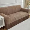 1 Stück Dehnbarer Sofabezug Jacquardmuster Sofabezüge mit Rock Einfarbige Staubdichte Rutschfeste Sofaschutzhülle für das Wohnzimmer