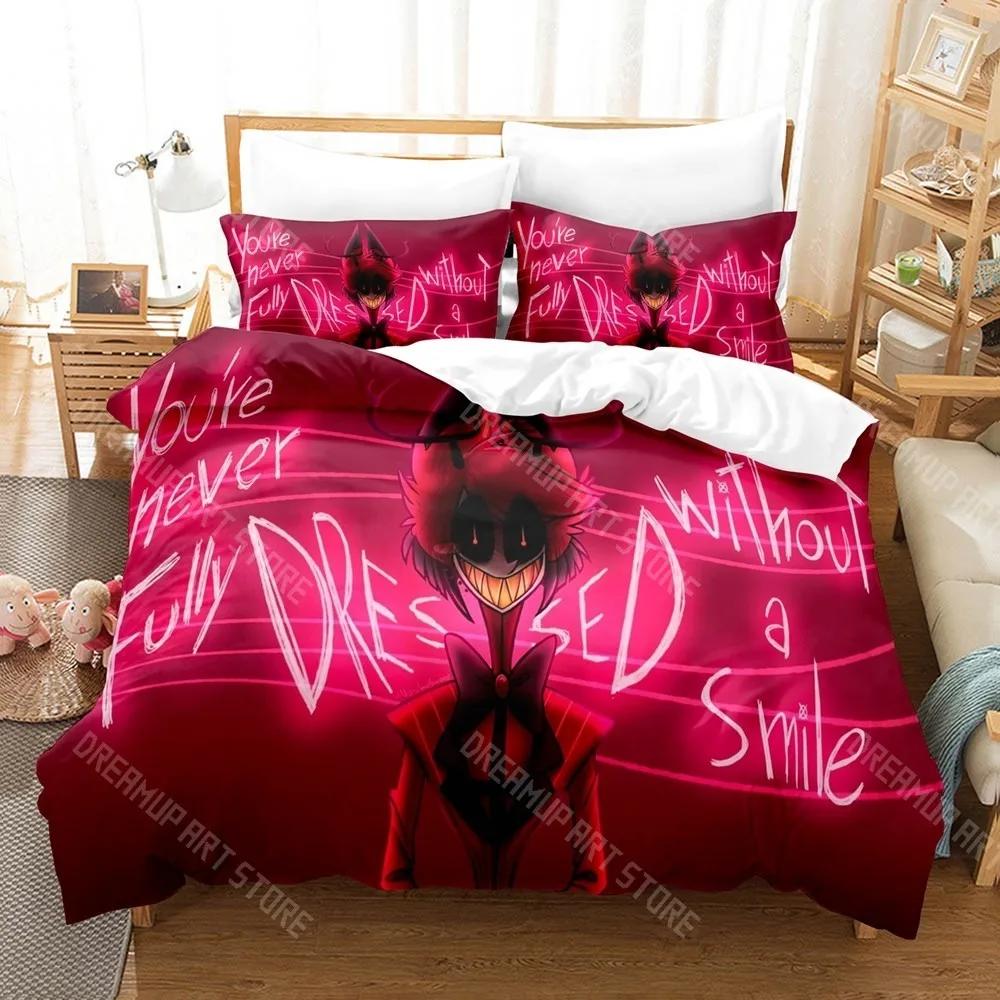 3D Print Hazbin Hotels Bedding Set Single Twin Full Queen King Size Bed Set Adult Kid Bedroom Duvetcover Sets