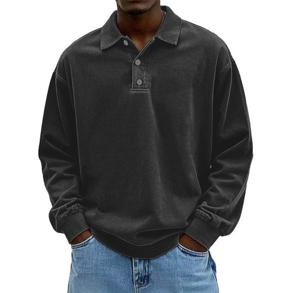 Herr  Affär  Fritid  Mångsidig  Långärmad  Nedvikt krage  Pullover  Skjorta