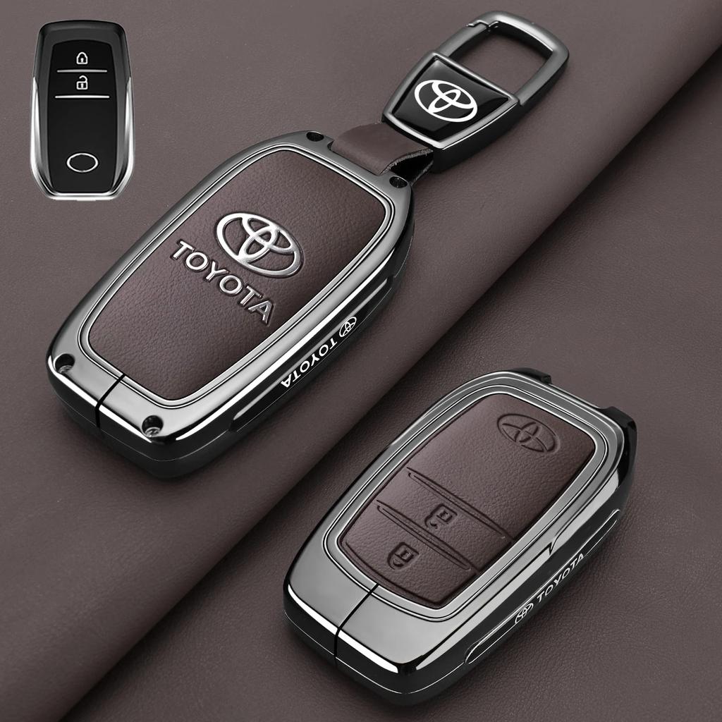 Car Key Case Cover Shell for Toyota Corolla SE 2023 Camry 50 55 TLC200 Yaris Land Cruiser Prado150 RAV4 Compatible with Multiple
