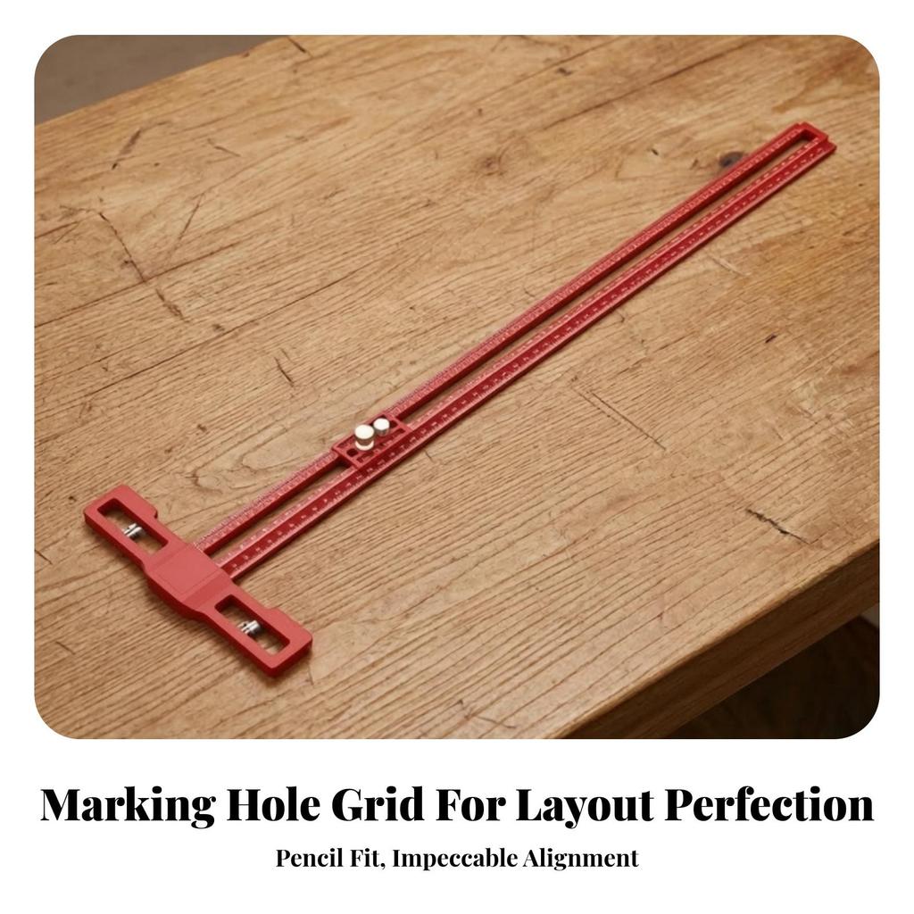 Multi-Functional Sliding Square Ruler Layout Tool with Block, Accurate,