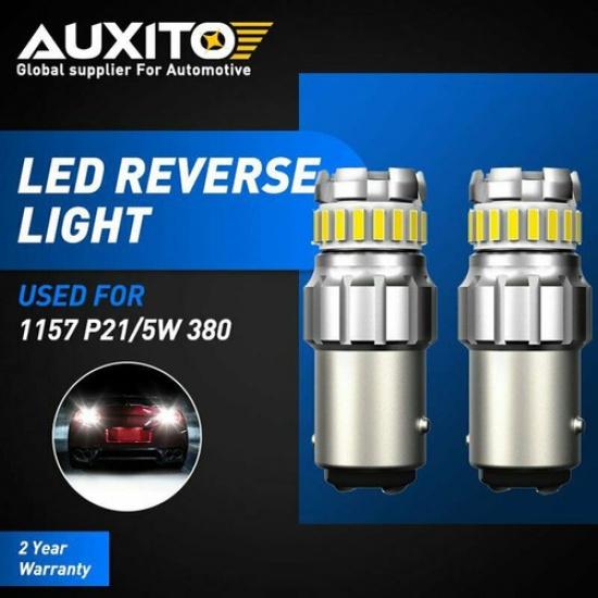 2PCS LED 1157 AUXITO Signal Reverse Parking Turn Brake CANBUS White Light Bulb