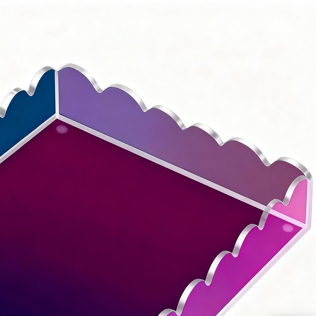 Acrylic Tray 2-Piece Scalloped Storage Vanity Tray Coffee Table Decor For Kitchen Vanity Nightstand Counter Home Decor Soap