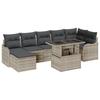 VidaXL Ensemble de Canapés de Jardin 8 Pièces avec Coussins Gris Clair Rattan Poly 3357245