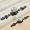 Single Hole Crystal Handles Zinc Alloy Drawer Knobs Luxury Cabinet Knobs  Home