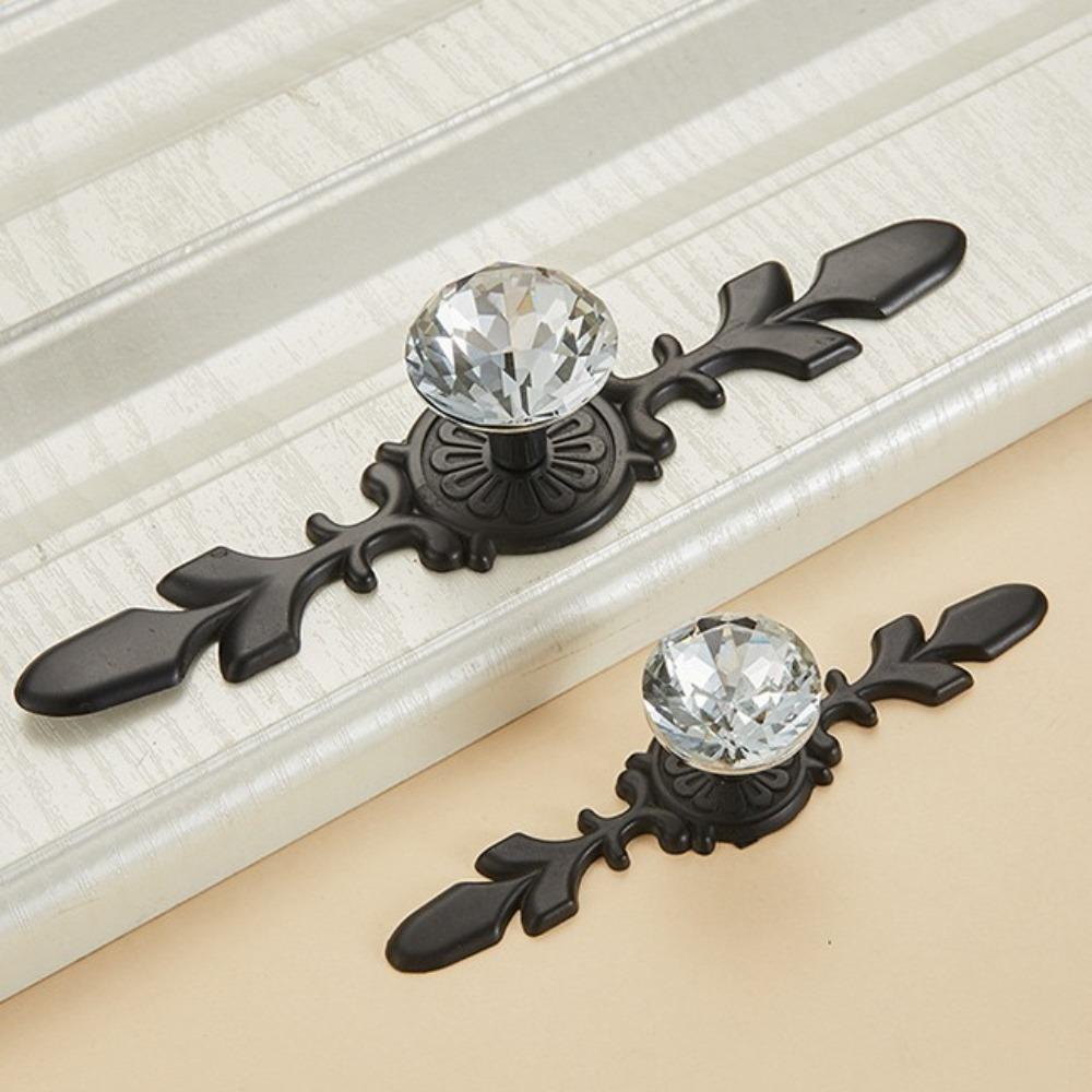 Single Hole Crystal Handles Zinc Alloy Drawer Knobs Luxury Cabinet Knobs Home