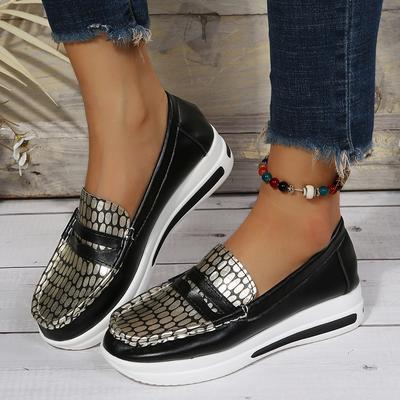 Fashion Plus Size 43 Flat Casual Shoes of Women New Fashion Round Toe Low Top Wedge Platform Sneakers Comfort Non Slip Women Loafers