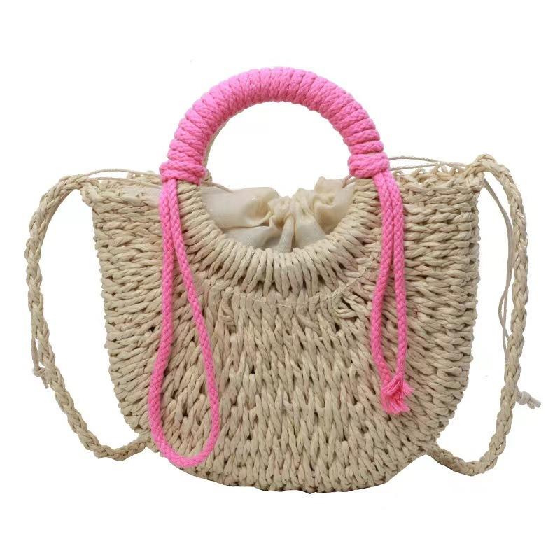 Straw Bag Fashion Women'S Bag One Shoulder Messenger Bag Women'S Portable Vegetable Basket Bag