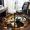 1pc Cat Autumn Office Round Area Rug, Indoor Mat Suitable ForOffice, Under Office Chairs Bedroom Living Room Home Decor, Room Deco  D032