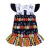 Girls Pumpkin Print Dress Princess Sleeveless Summer Dress for Kids