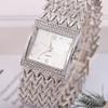 Women's Fashion Square Dial Quartz Bracelet Watch with Diamonds