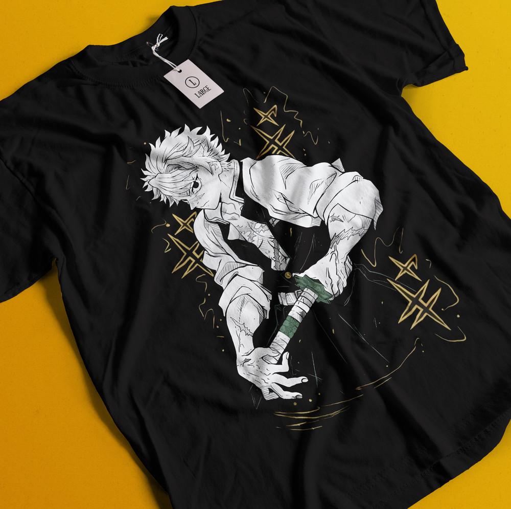 

Demon Slayer Shirt Sanemi Shinazugawa Tshirt Tanjiro T-Shirt Muzan Doma Wind Tee 4XL