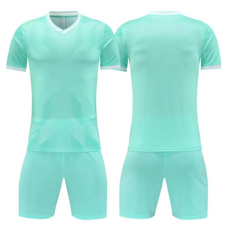 Men Short Sleeve Red Soccer Jersey Set  Purple Adult Football Uniform Boy Blue  Kids Soccer Shirt