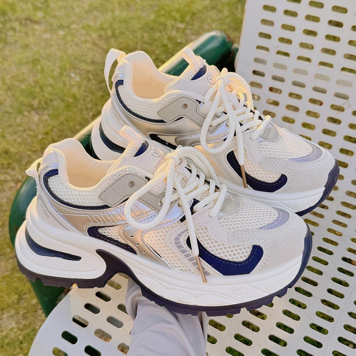 Папины кроссовки 22 новые летние дышащие сетчатые на толстой подошве повседневные тонкие спортивные shoes 35