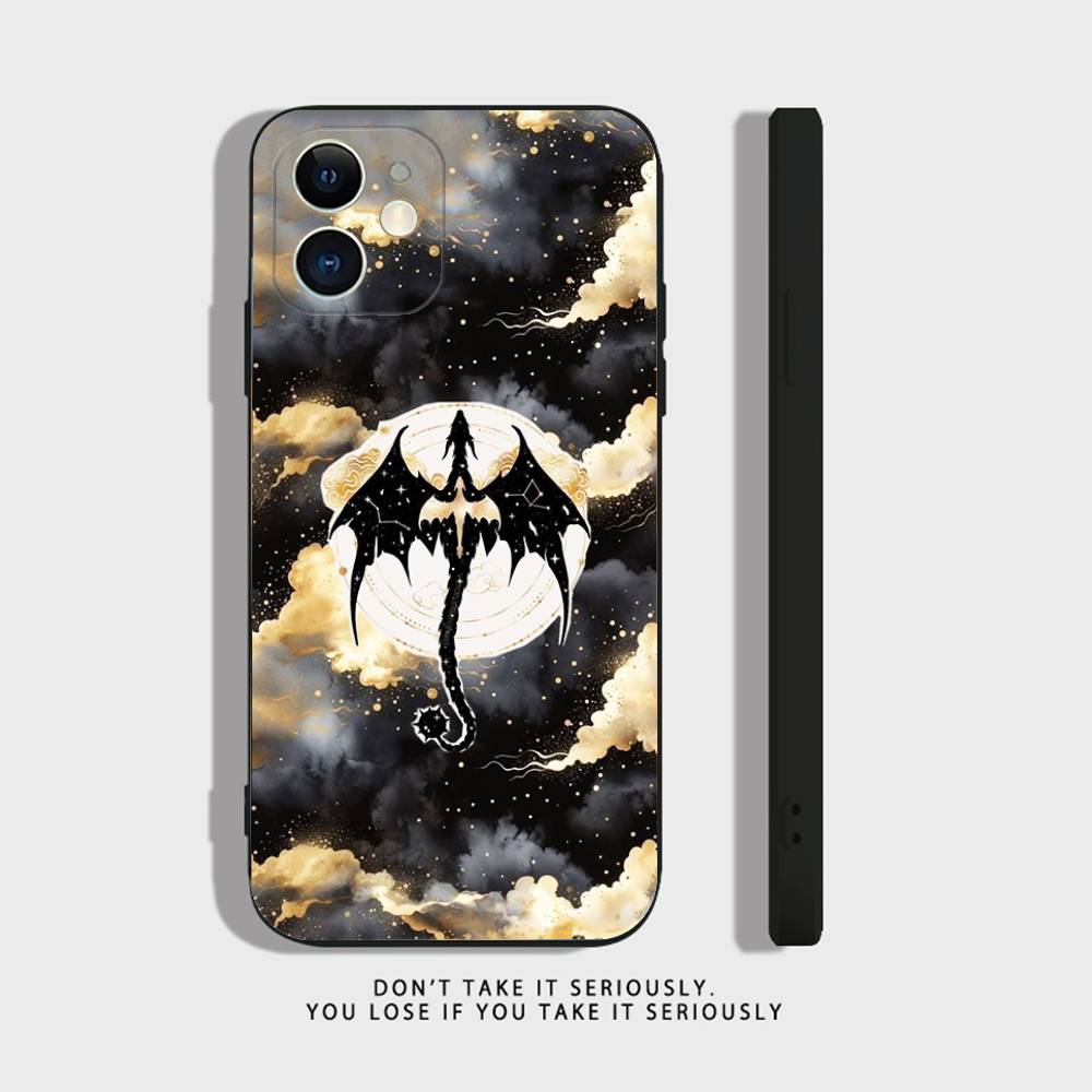 

F-Fourth W-Wing Dragon Phone Case For iPhone 17 16,15,14,13,12,11,Pro,XS,Max,XR,Plus,Mini Soft Silicone Black Shockproof iPhone16se4