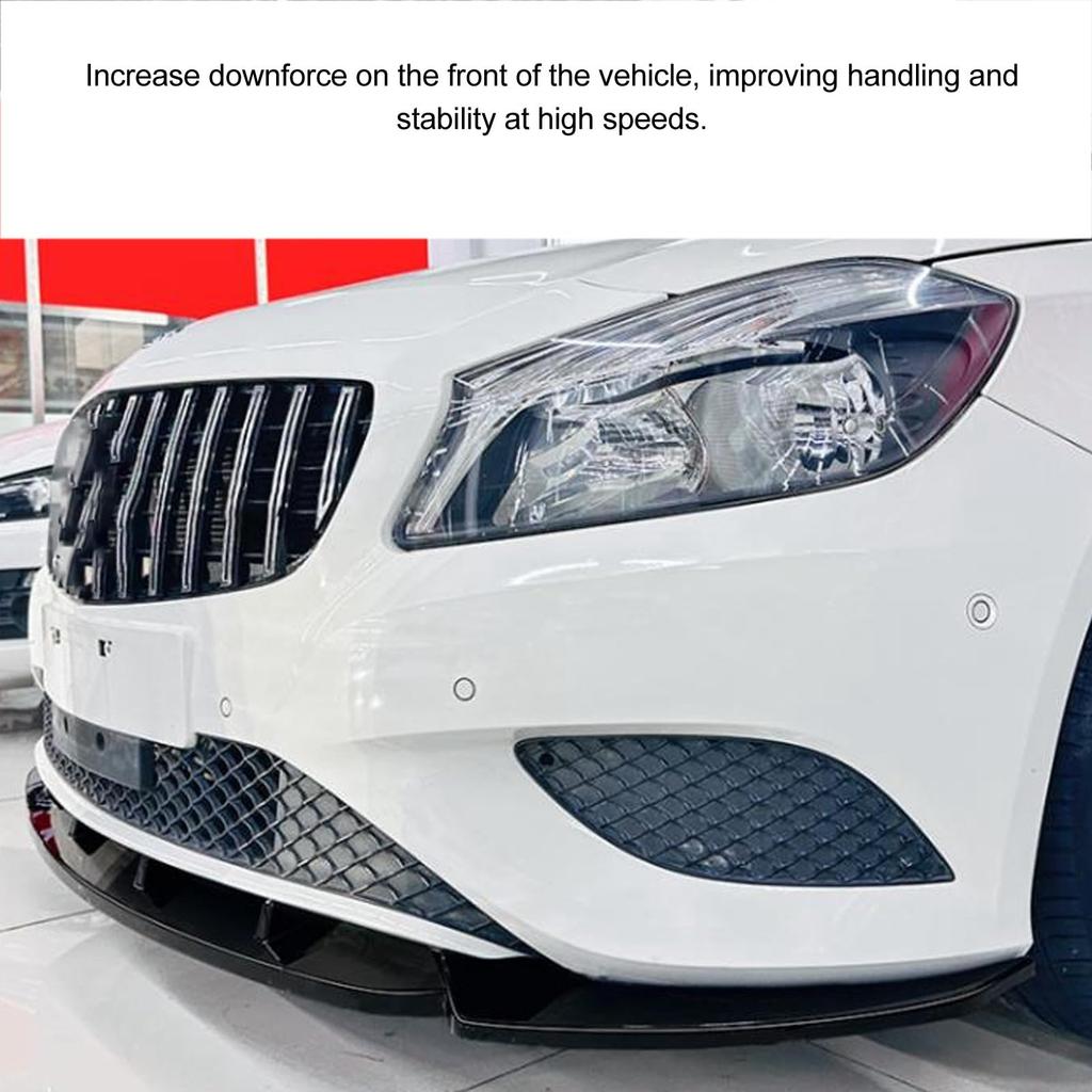 Front Bumper Lip Front Bumper Lip Replacement for W176 Standard Front Lip Front Bumper Lip Chin Splitter Spoiler, 3-Section Diffuser, Mercedes-Benz