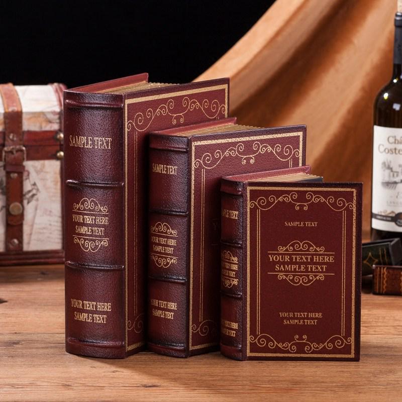 Scatola portaoggetti in legno stile europeo effetto libro – Oggetto decorativo vintage a forma di libro per esposizione