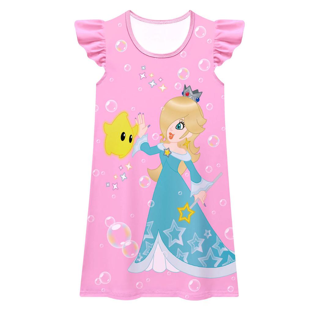 83067 Kids Girls Princess Rosalina Printed Ruffle Dress