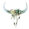 Resin Succulents Cow Skull Wall Pendant Flower Rose White Ox Head Resin Pendant European American Home Garden Decorations