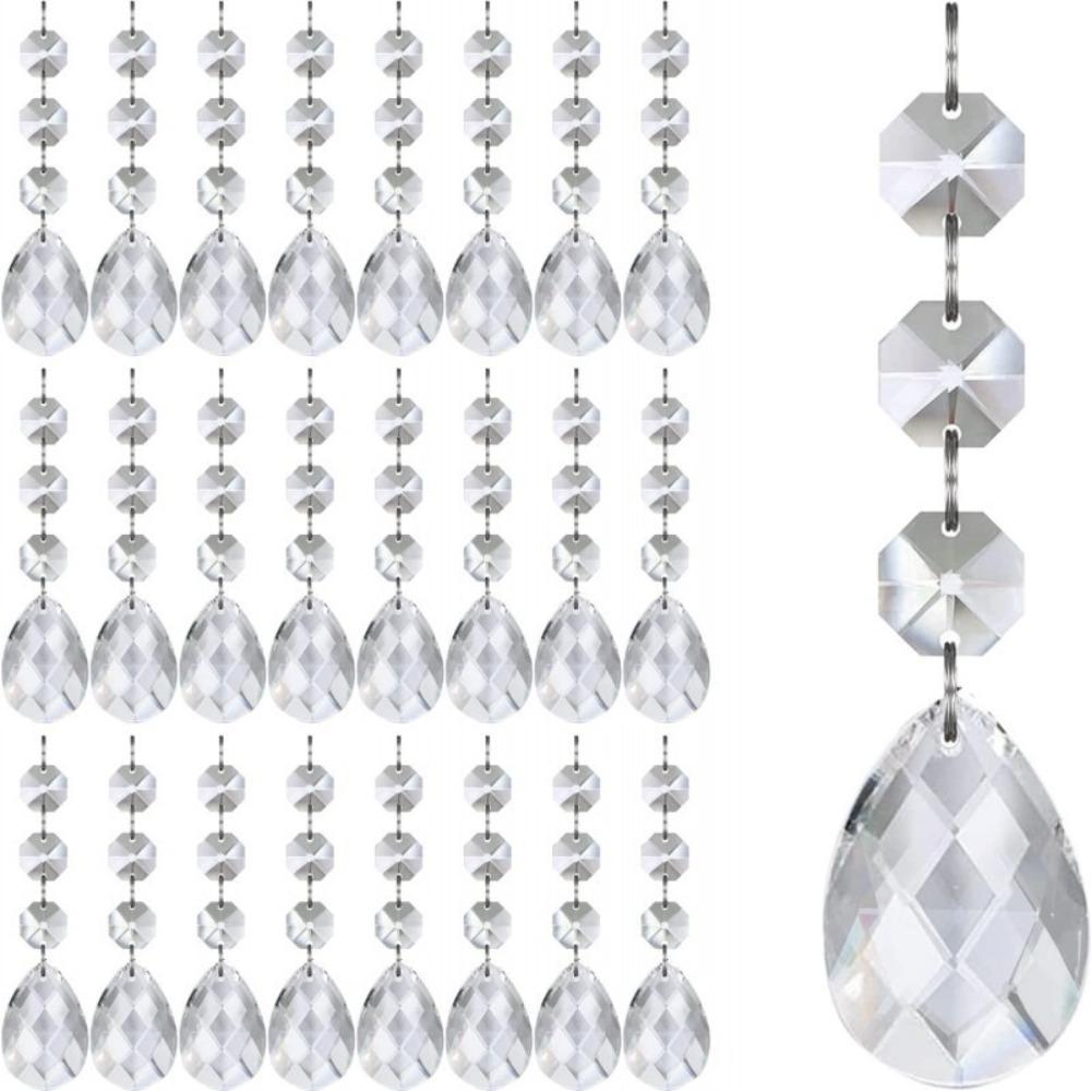 5pcs Simulate Ice Cone Acrylic Snowflake Pendant Crystal Diamond Xmas Tree Decoration Christmas