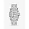 Oversized Brynn Pavé Silver-Tone Watch MK6788