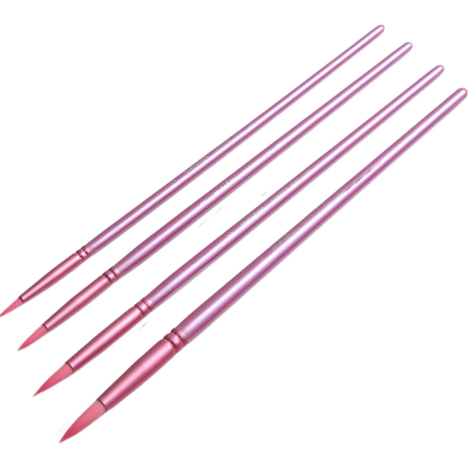 

4/6Pcs Watercolor Paint Brushes Wooden Handle Paint Brush Nylon Hair Flat Head Watercolor Brush Long Handle for Artist Students