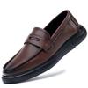 Handmade Leather Men's Casual Shoes Comfortable Slip on Business Affairs Loafers Genuine Leather Flats Moccasins Walking Shoes