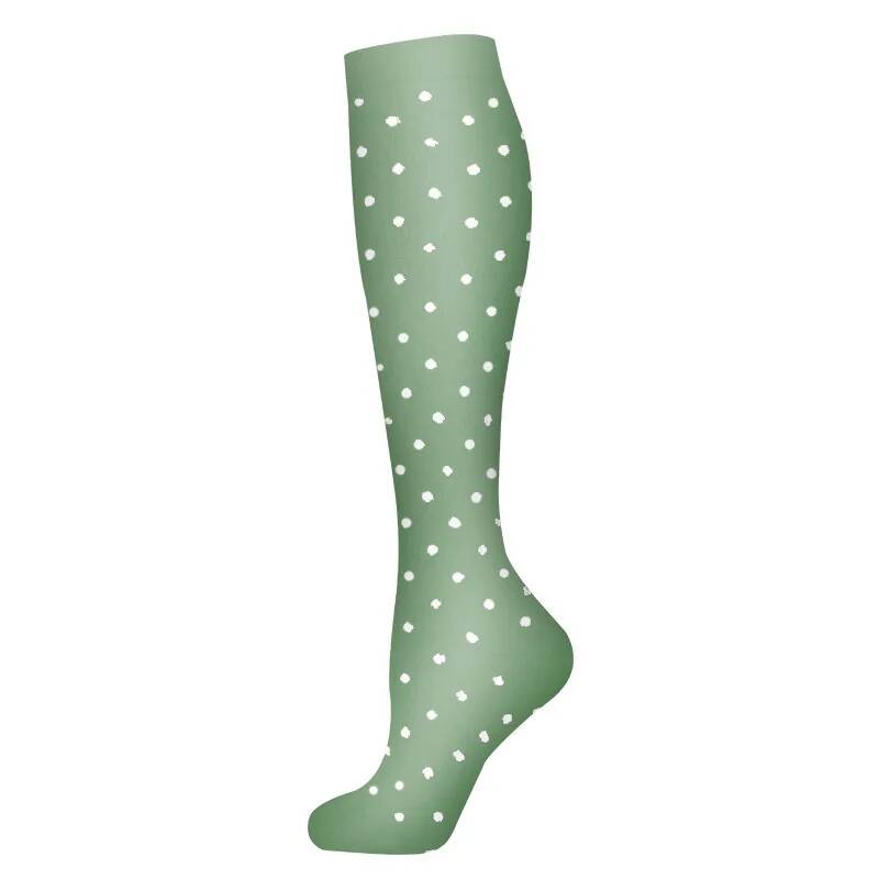 Calze a compressione Pois piccoli Righe Colore caramella Vene varicose Infermiere Sport Corsa Polpaccio Pressione Calze Protezione Piedi Supporto