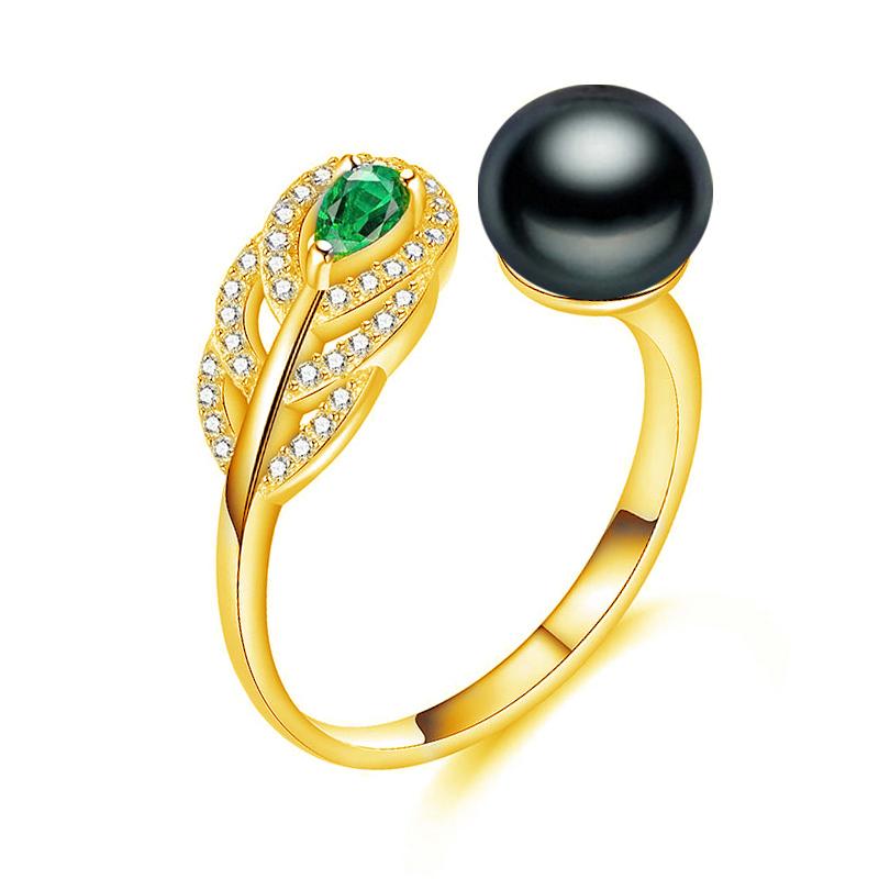 FEEYOO Natural Freshwater Pearl Rings For Women Girls Fashion Gold Color Adjustable Size Flower Ring Birthday Gift