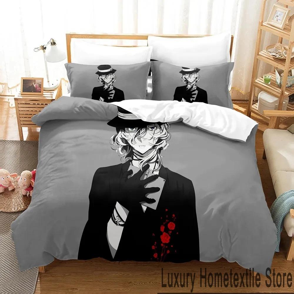 Anime Bungo Stray Dogs Bedding Set Boys Girls Twin Queen King Size Duvet Cover Pillowcase Bed Boys Adult Home Textileextile