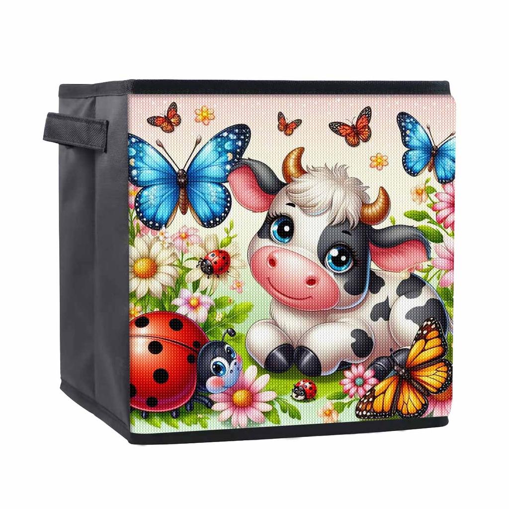 Cows and Butterflies 5D Diamond Painting Storage Basket Full Round Drill Mosaic Diamond Embroidery Cross Stitch Kits Home Decor Home Decor
