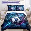 Chelsea FC Pattern Printed 3PCS Bedding Set Soft Skin-Friendly Washable Duvet Cover & Pillowcases Set All Season Bedroom