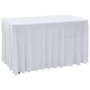 Day and Night - Day and Night Elastic Table Covers 2 Pcs with Skirt 243x76x74 Cm White