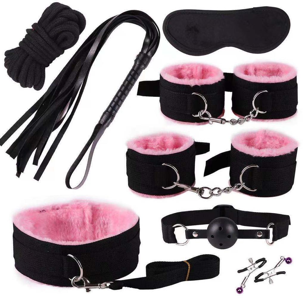 Adult Games Erotic Sex Toys For Woman Couples Slave Neck Handcuffs Nylon BDSM Bondage Restraints Collar Fetish Sex Products Gags