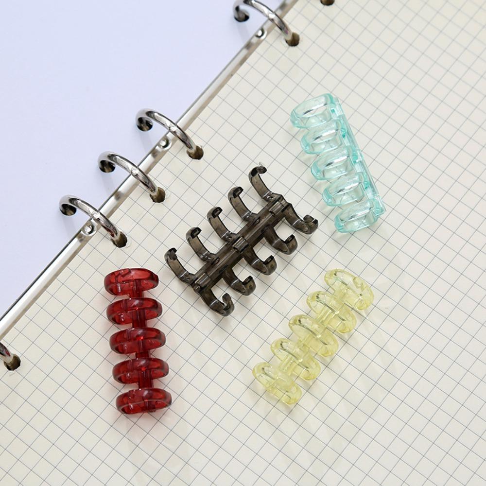 10pcs 5 Holes Loose Leaf Binder Rings Binding Supplies Spring Spiral Rings Binder  School Supplies