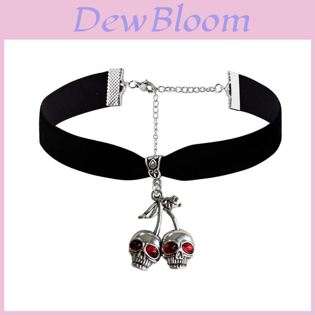 Gothic Skull Necklace With Velvet Chain For Women Fashion Accessory