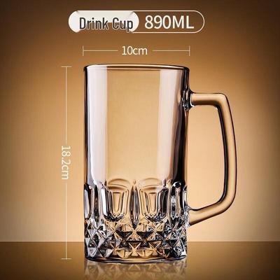 Thickened Glass Beer Mugs with Handle