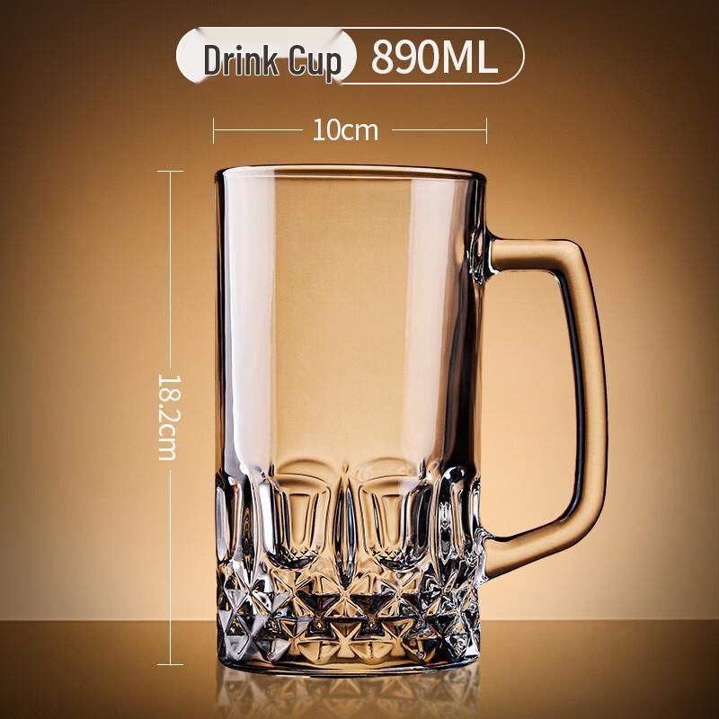 Thickened Glass Beer Mugs with Handle