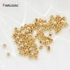 3 Sizes Loose Beads High Quality Brass Metal 14K Real Gold Plated Round Smooth Ball Spacer Beads For Jewellery Making Supplies