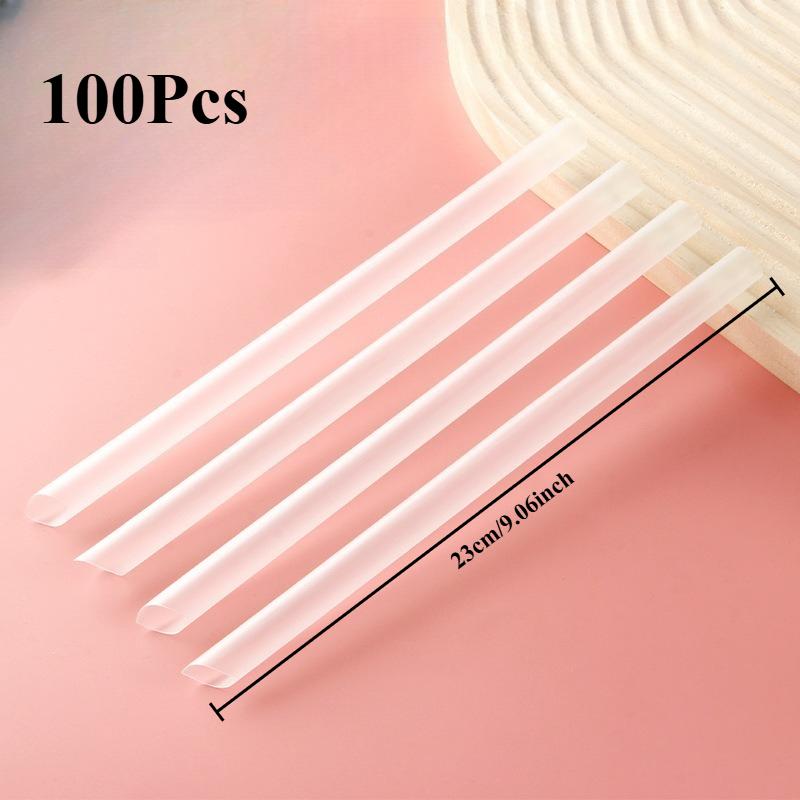 50/100Pcs Clear Disposable Plastic Straws Individually Wrapped Party Supplies for Restaurants Cafes, Events, Cafe Supplies