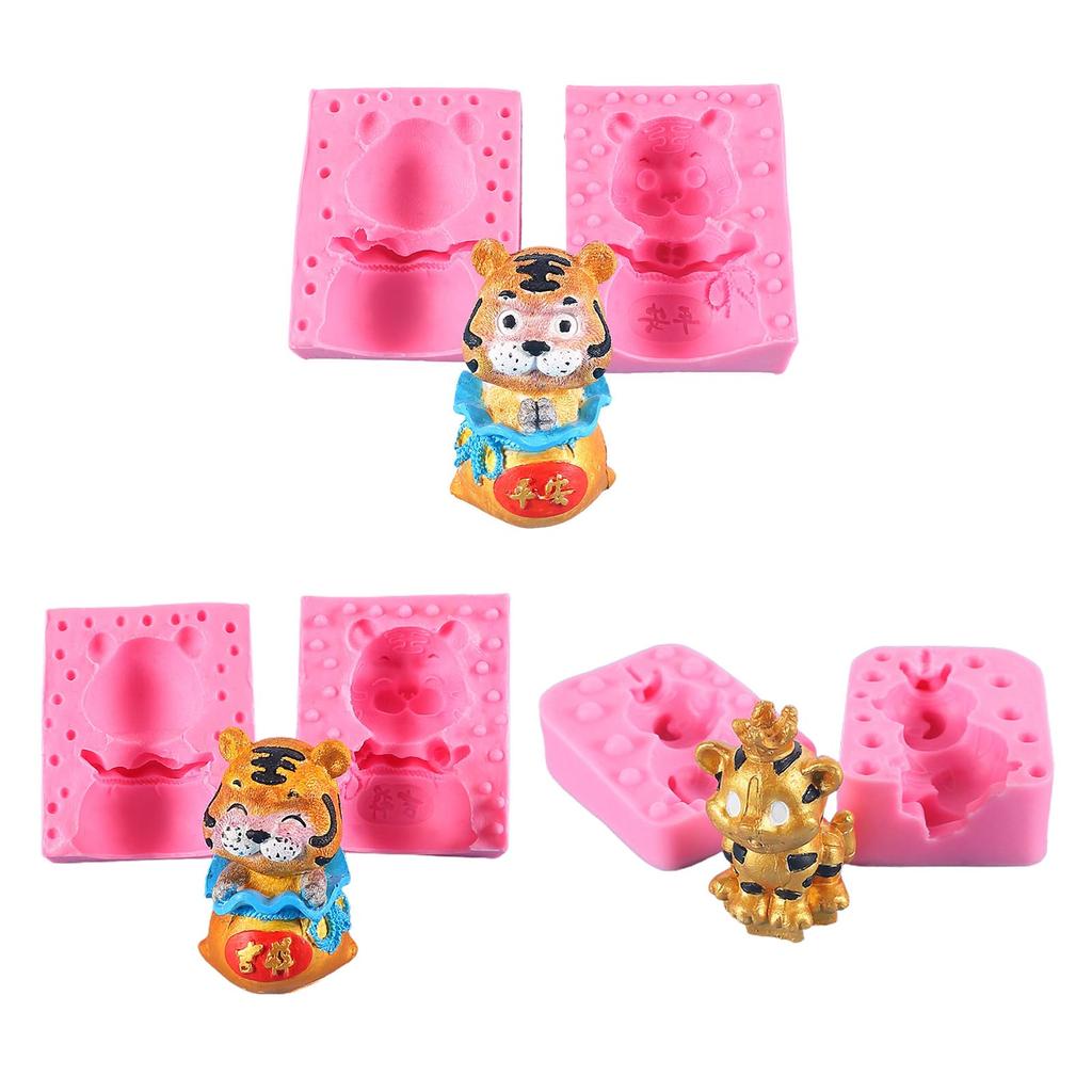 Cute Tiger Shaped Cupcake Silicone Mould Biscuit Fondant Molds Cake Decoration Making Sugar Craft Soap Moulds for Baking