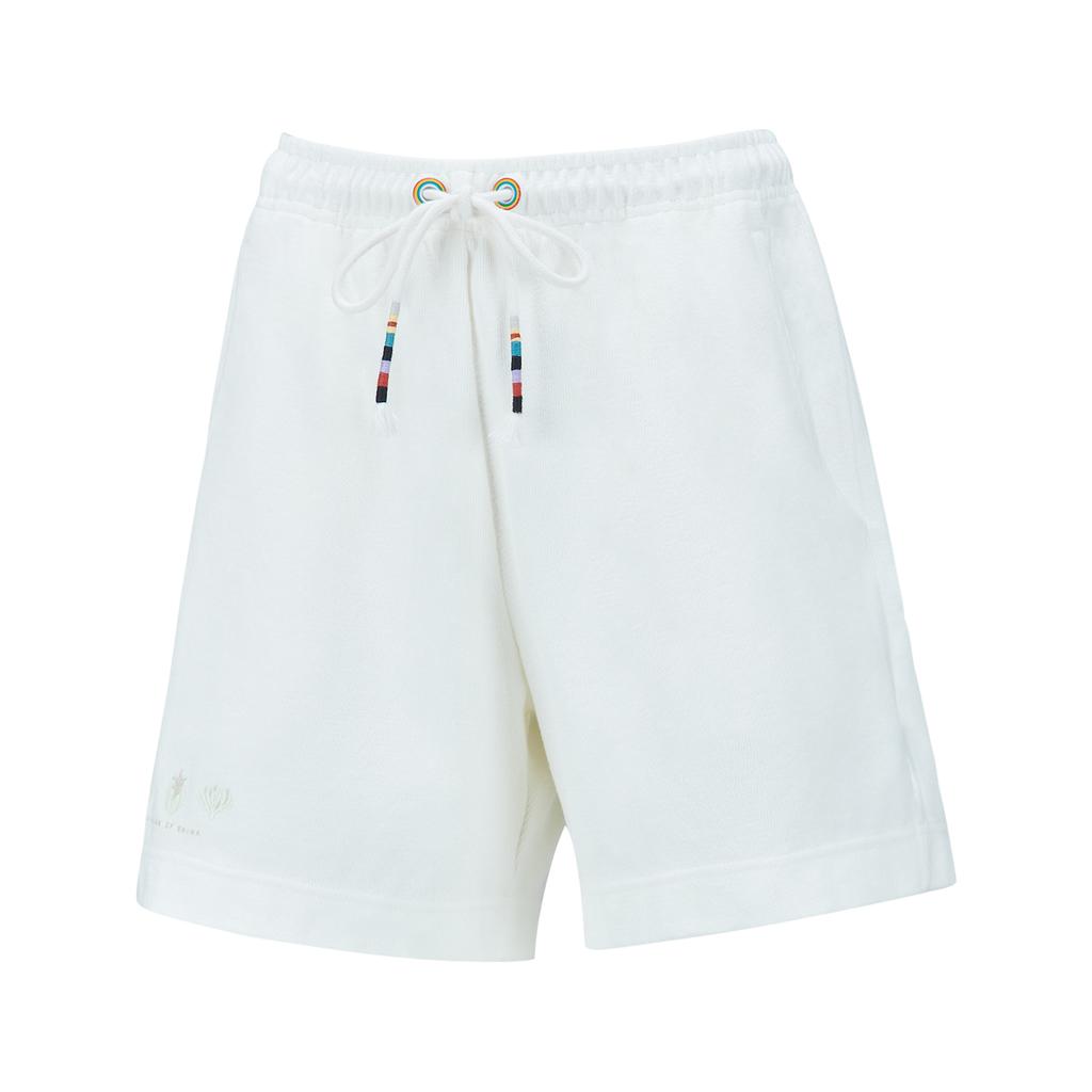 Li Ning Free Growth Solid Color Lace-Up Straight Leg Shorts Men shorts White AKST058-1