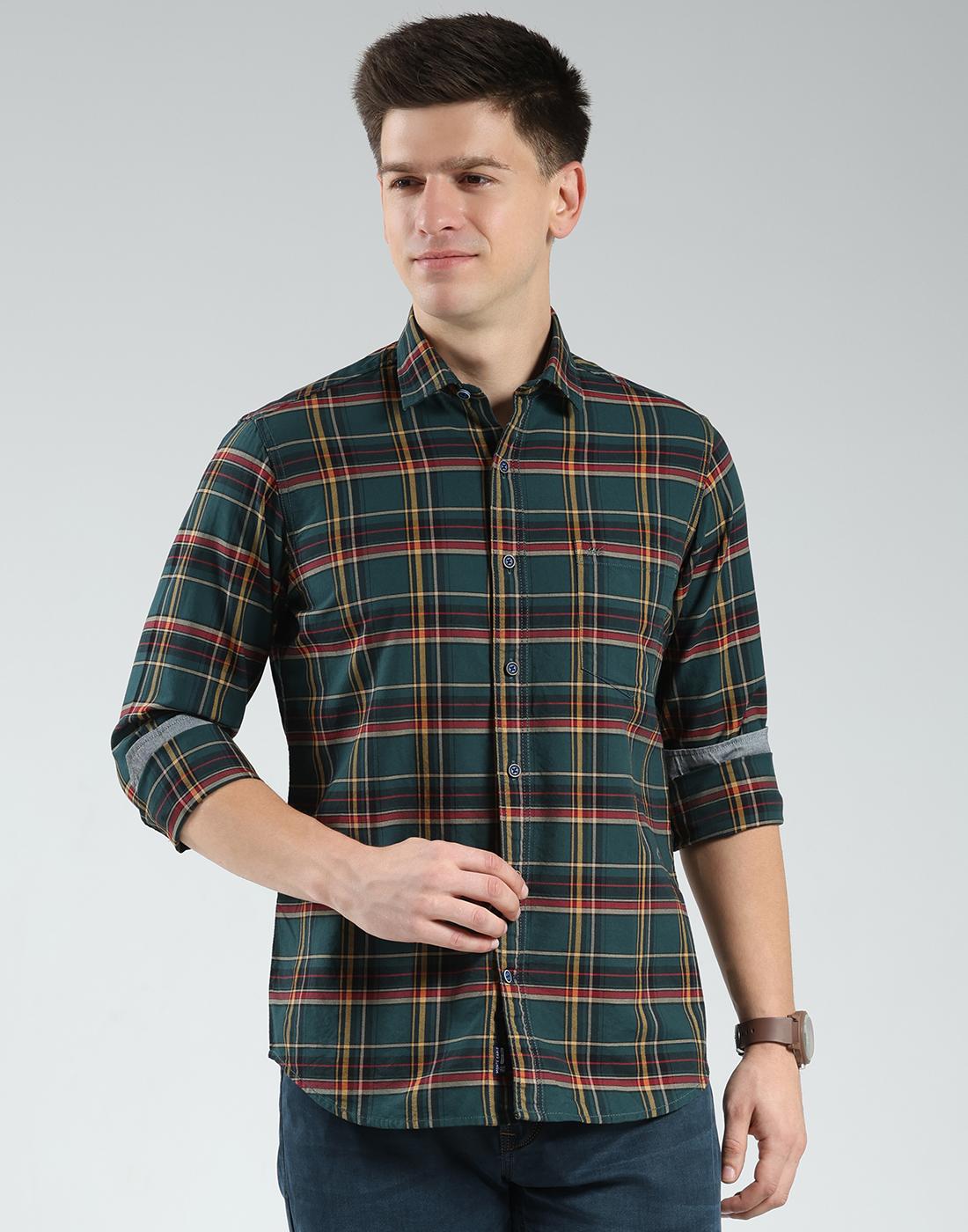 

Мужская рубашка в клетку стандартного кроя | Длинный рукав | Воротник с отворотами | Нагрудный карман | Стильная и повседневная рубашка для мужчин 3XL зелёный